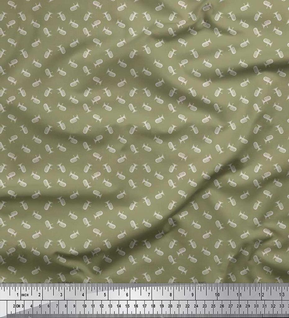 Soimoi Japan Crepe Satin Fabric Tuba Shirting Decor Fabric Printed metre 42 Inch