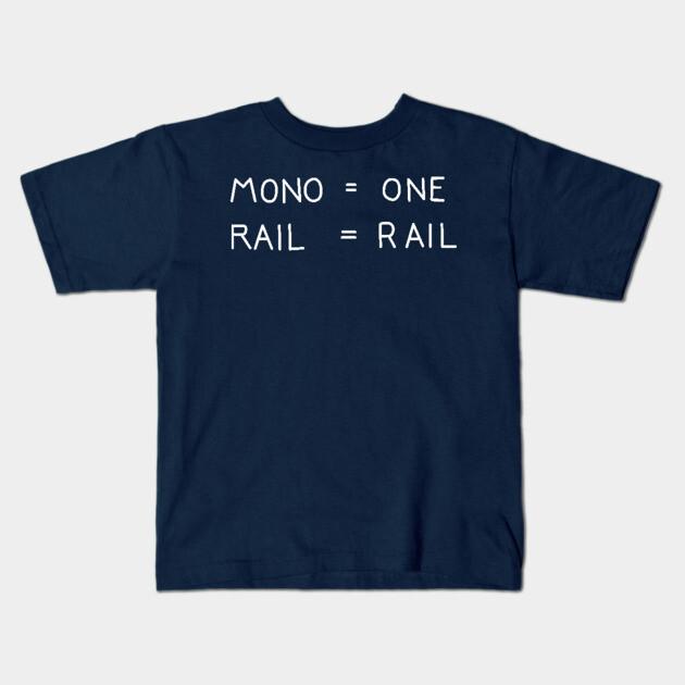 Мальчики Девочки Мягкие Хлопковые Футболки с Принтом Mono = Один Rail = Рельс Футболка Дышащая Повседневная Школьная Одежда Детские Футболки