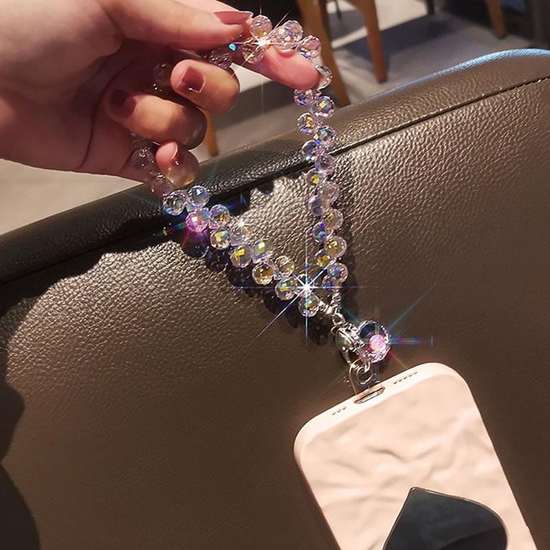 Подвесная цепочка в виде капли воды, шнурок для телефона, роскошная короткая подвесная цепочка, расшитая вручную бисером, подвеска для ношения в руке