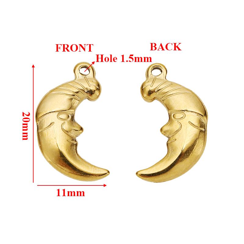5pcs Stainless Steel Heart Charms Star Moon Pendants for DIY Women Fashion Jewelry Sweater Chains Necklaces Findings Supplies