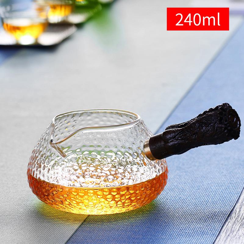 Side Handle Glass Tea Pitcher Chinese Tea Ware Tea Divider Chahai Heat-Resisting Borosilicate Glass Tea Cup Coffee Milk Pot