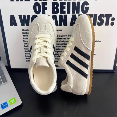 Ретро анти-бархатные немецкие тренировочные туфли на шнурках, легкие повседневные туфли на плоской подошве, одинарные туфли, маленькие белые туфли, женская воздухопроницаемость а