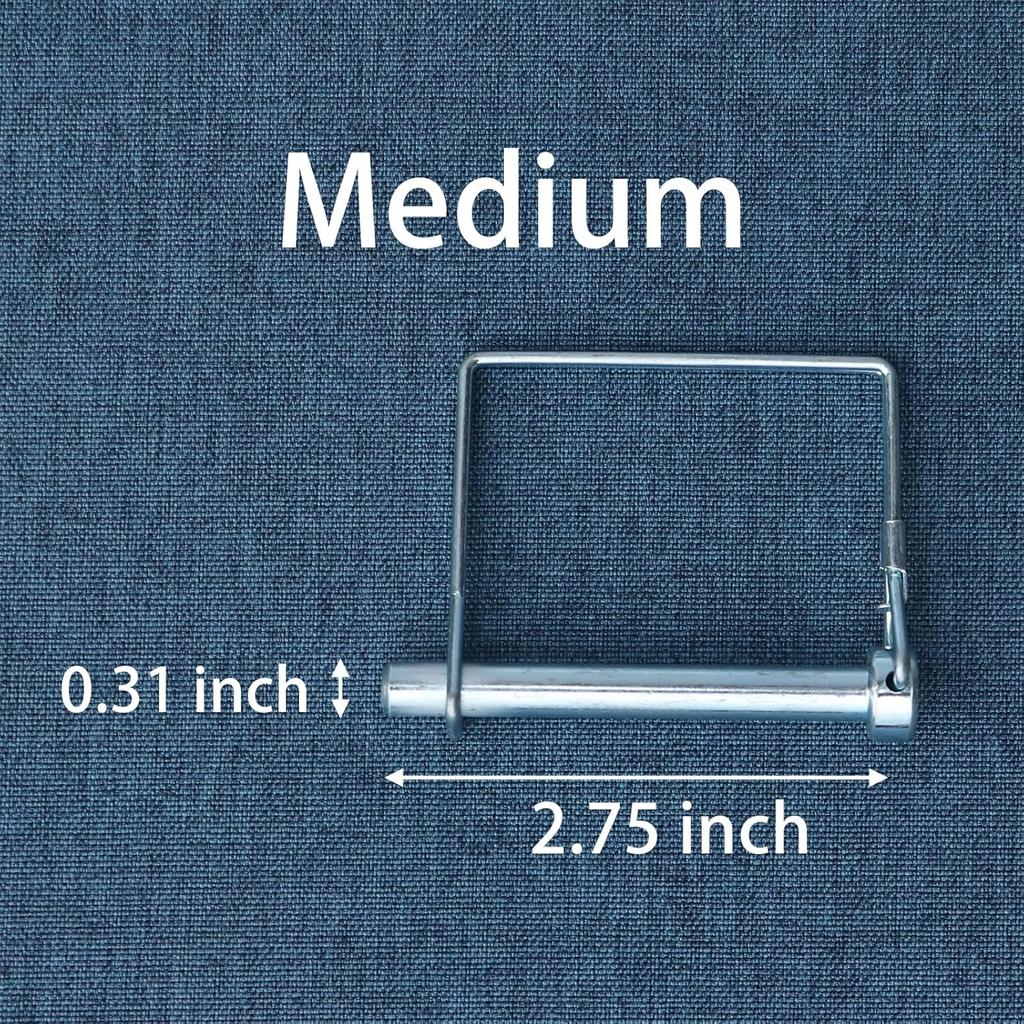 4PCS Trailer Hitch Pin, Tivnhuils Square Safety Coupler Pin, Zinc Plated Carbon Steel Trailer Pin, 5/16" X 2.75", Medium