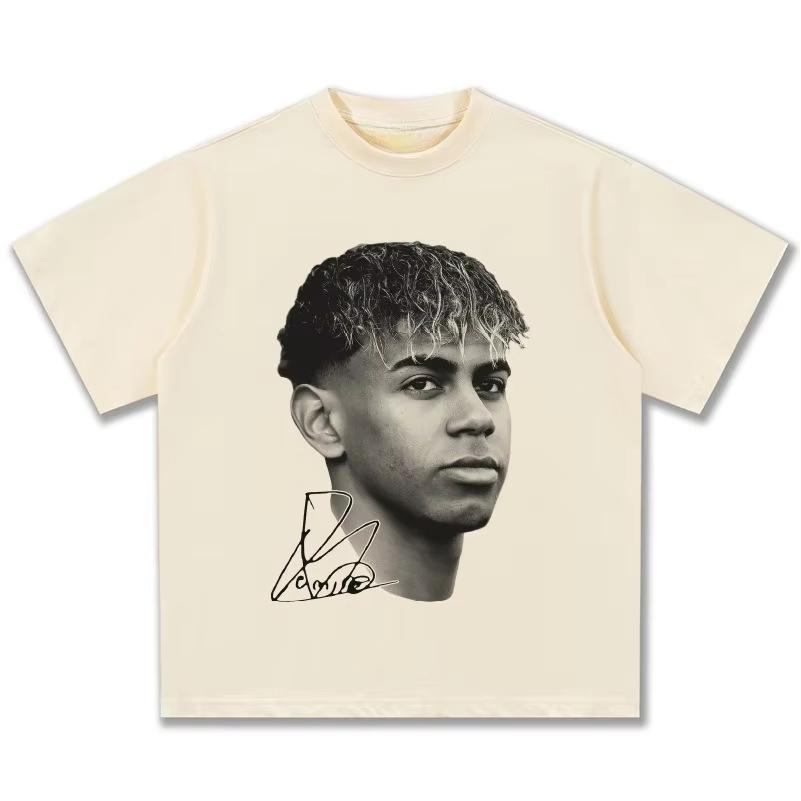 American Hip Hop 2026 New Yamal American Retro Cotton Crew Neck T-Shirt Men's and Women's Retro Vintage Top  Streetwear