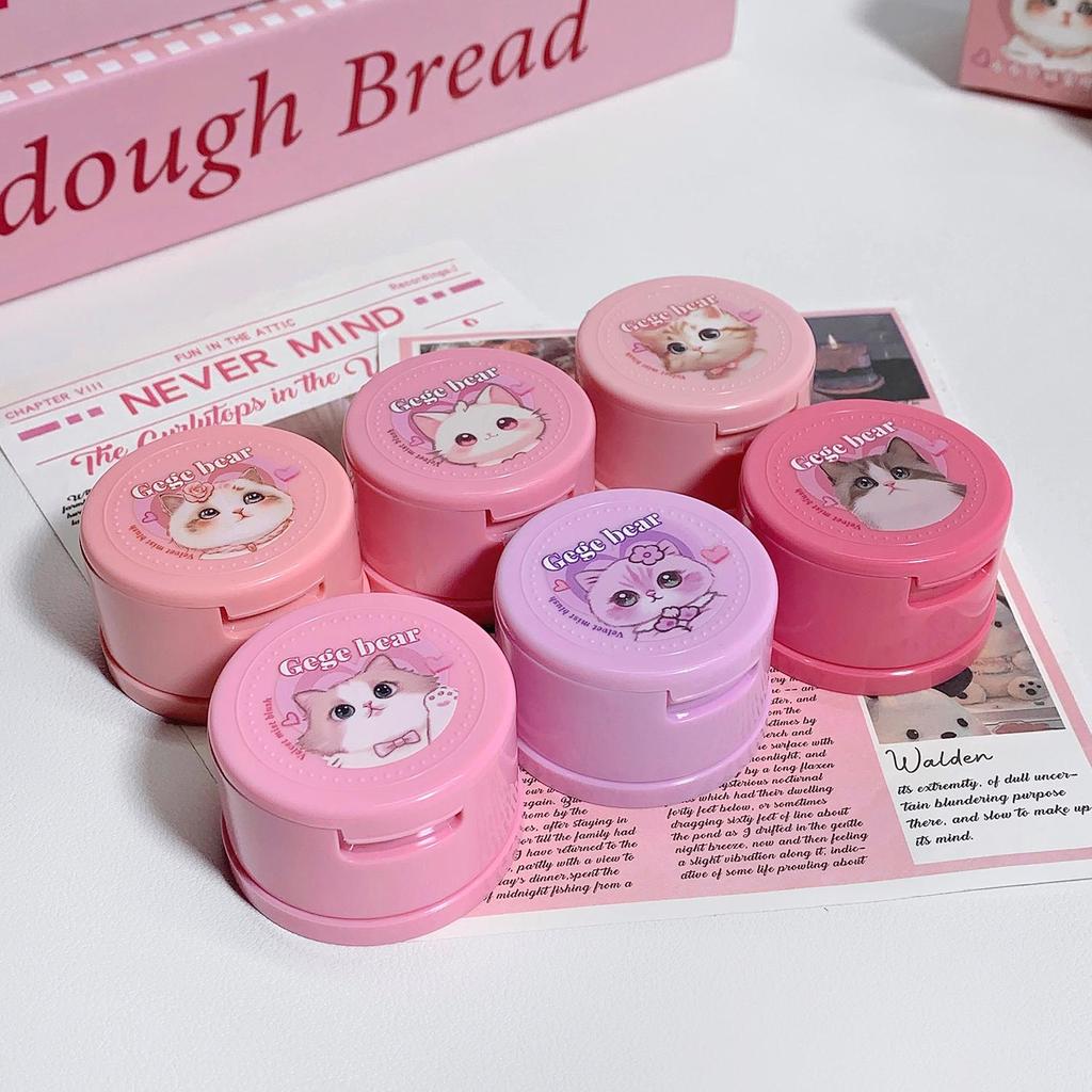 GEGE BEAR Air Cushion Blusher Powder, Cute Kitten Pink Cheek, with Mini Mirror Matte Waterproof Blush