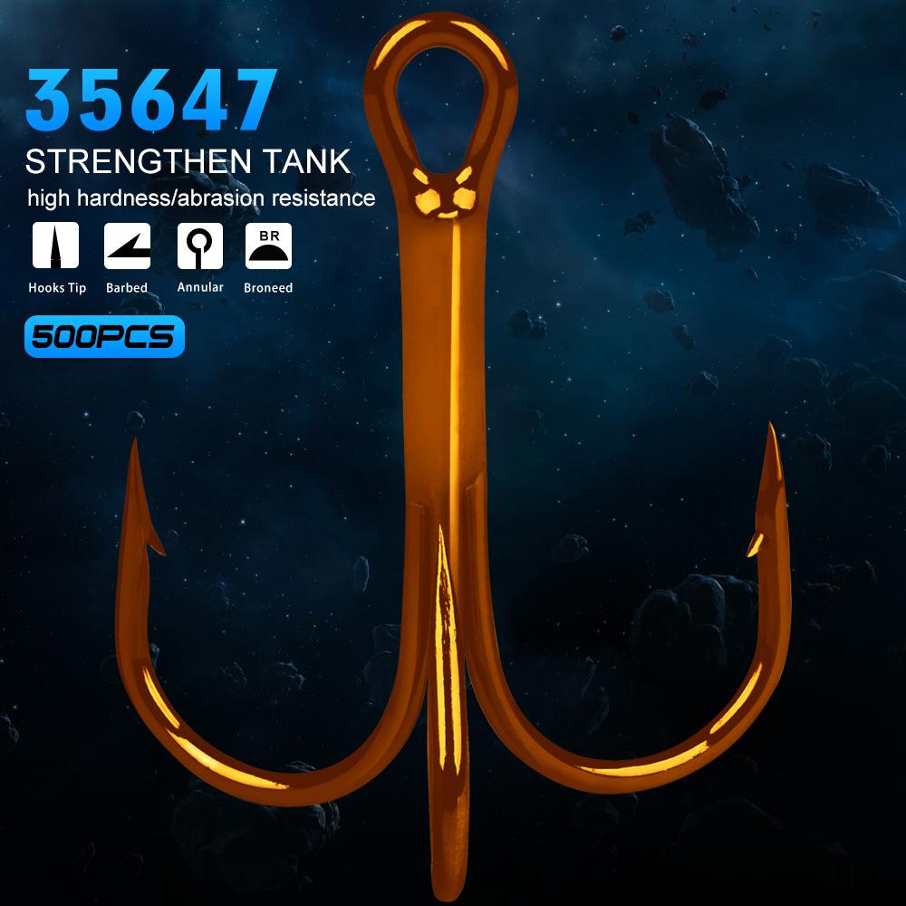 Рыболовные принадлежности San Ben Hook включают в себя якорные крючки с шипами, подводные рыболовные снасти и коричневые крючки с тремя якорями.. 100 шт./упак.