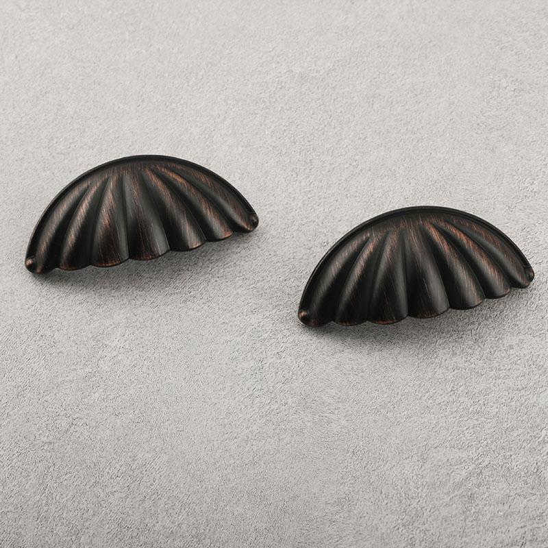 1PC Hardware Antique Brass Shell Knob Cabinet Pulls Cupboard Door Handle Home Decor Desk Drawer