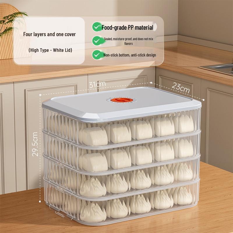 Dumpling Freezer Box - Fresh-Keeping and Quick-Freezing Storage for Wontons, Dumplings & Noodles