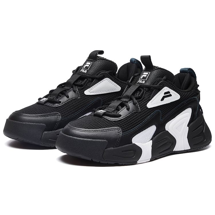 Fila Swarm Тканевые Кроссовки Swirl Модные Универсальные Низкие Ретро Баскетбольные Кроссовки Женские кроссовки Черно-белые F12W034124FBW