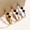 Bracelet Accessories Stainless Steel Clover Open Bangle Titanium Steel Women's High-end Lucky Grass Bracelet