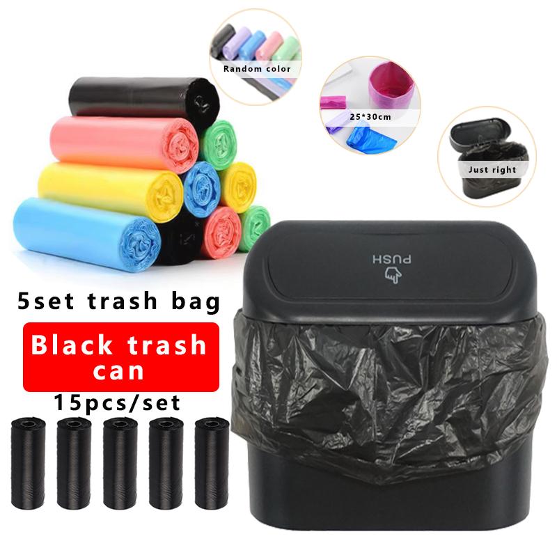 Автомобильный раскладной мусорный бак, подвесной автомобильный мусорный пылезащитный ящик, черный ABS квадратный пресс-мусорный бак, универсальный