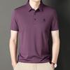 Summer New Short-Sleeved T-shirt Men's Young and Middle-Aged Lapel Loose Business Casual Hot Thin Solid Color Polo Shirt