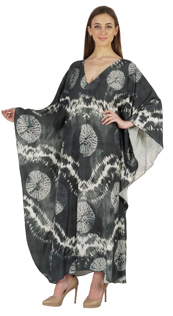 Moomaya Kimono Maxi Dress Длинный кафтан с принтом для женщин Cover-Up Caftan Beach Resort