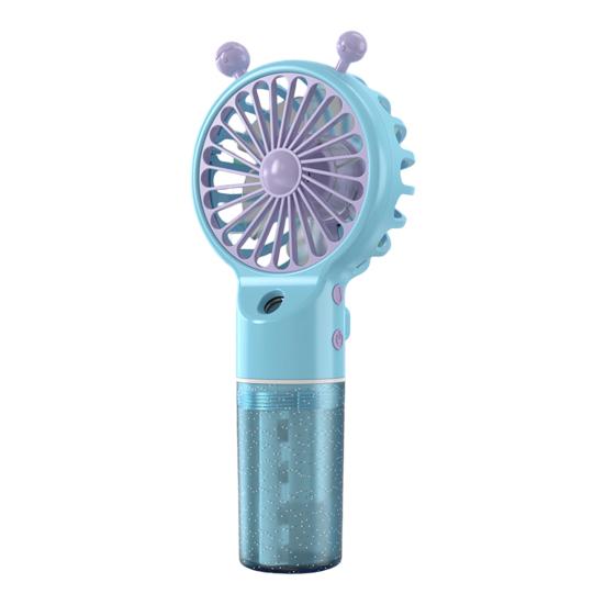 Spray Fan Cartoon Snail Design Silent Motor Mini Handheld Tabletop Fan with Water Mist Cooling USB Rechargeable Handheld Fan