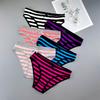 6PCS Women Cute Sexy Stripe Cotton Underwear Panties Bow Bikini Brief Lovely Girls Cotton Lingerie M/L/XL