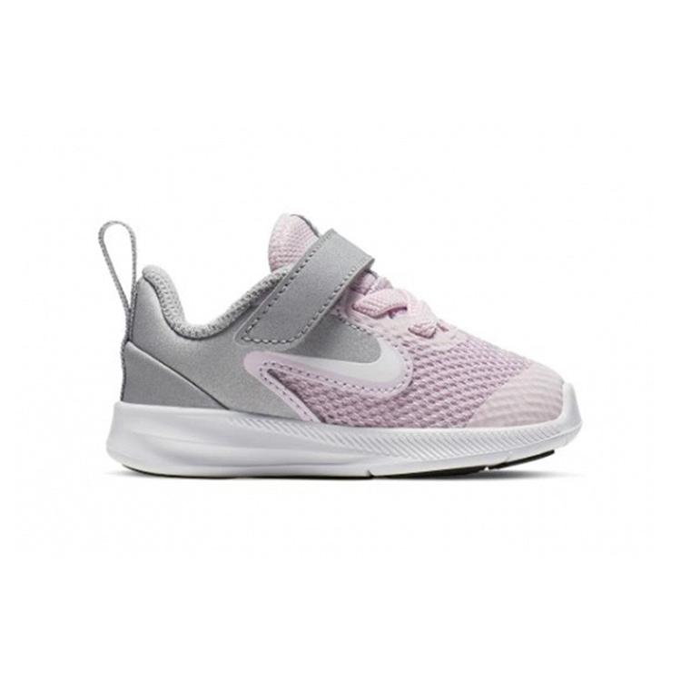 Nike Downshifter 9 Нескользящая амортизация Устойчивость к истиранию Низкие детские кроссовки Розово-серые для младенцев и малышей AR4137-601