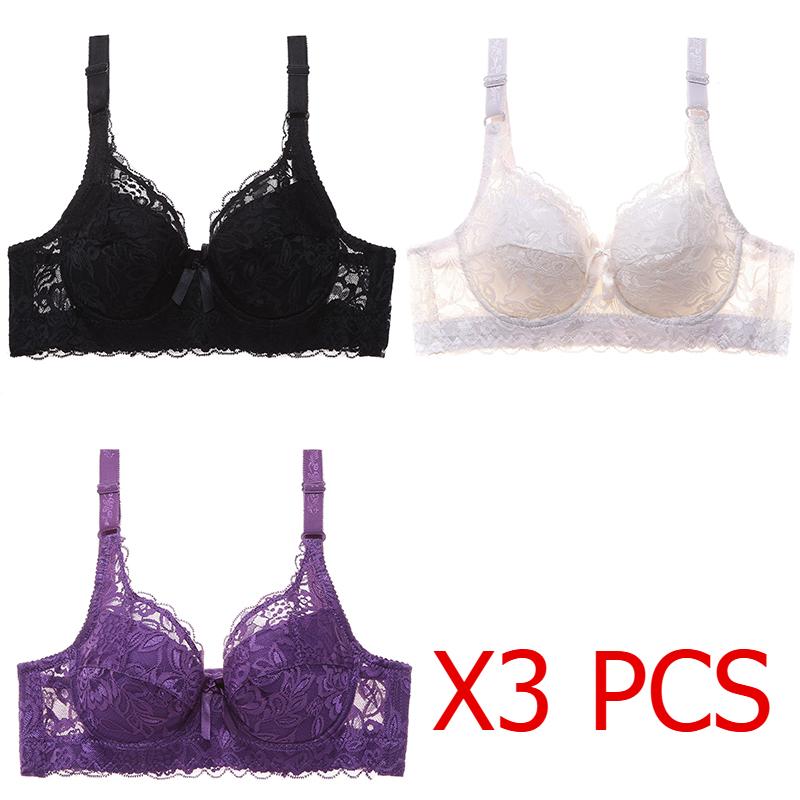 Вышитый пуш-ап бюстгальтер большого размера на косточках с регулируемыми бретелями