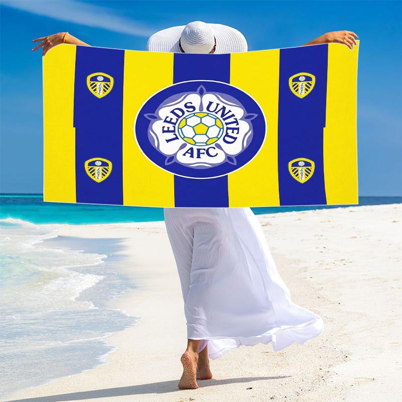 Пляжное полотенце с принтом Leeds United, Большое мягкое быстросохнущее полотенце для пляжа, кемпинга, плавания
