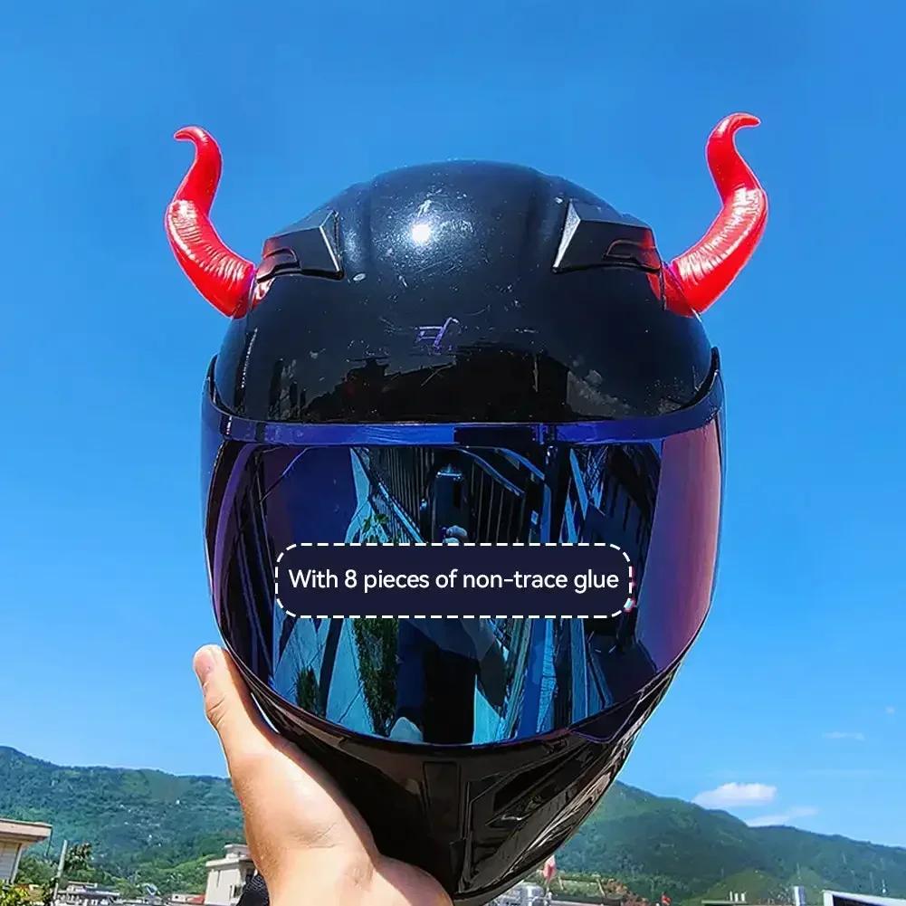 2Pcs  Motorbike Helmet Decoration Devil's Horns Style Motorcycle Helmet Accessories Stickers Cosplay Styling with Sucker