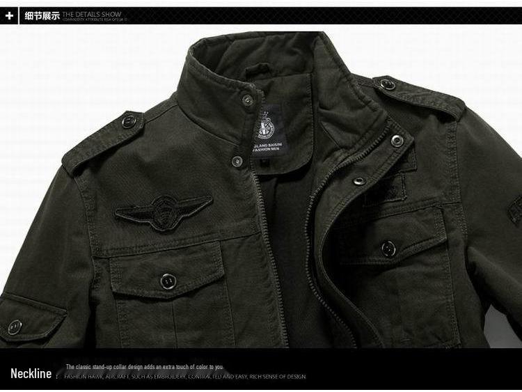 Мужская хлопковая куртка в военном стиле 2023 года для весны и осени