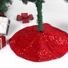 Christmas Tree Skirt with Small Sequins Sparkling Red Mini Xmas Tree Skirts for Home Family Party Holiday New Year Decorations