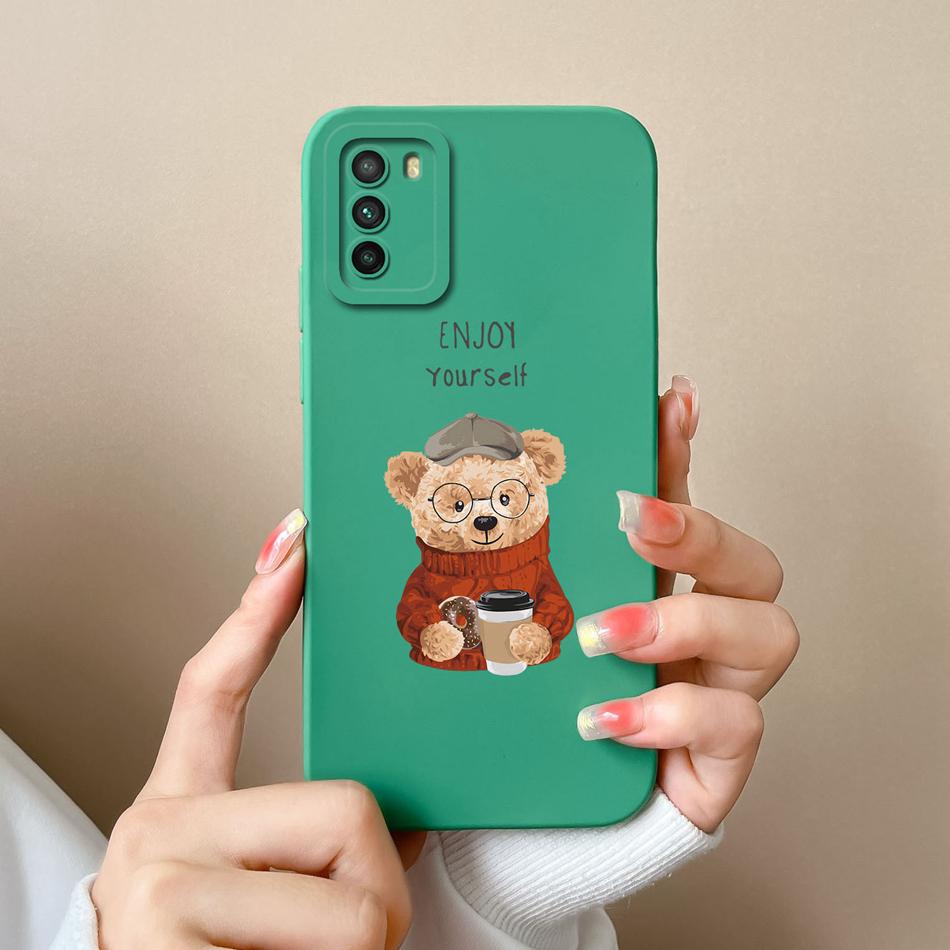 For Poco M3 Pro Case Cartoon Soft Liquid Silicone Full Coverage Anti Drop Phone Shell For Xiaomi Poco M 3 Pro M3Pro Bumper Funda