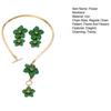 Flower Jewelry Set for Women Flower Pendant Necklace Dangle Earrings Set Floral Accessory for Wedding Dance Party