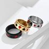 Playing Cards Pattern Titanium Steel Rotatable Ring for Men Trend Punk Relieve Stress Ring Boys Jewelry Gift