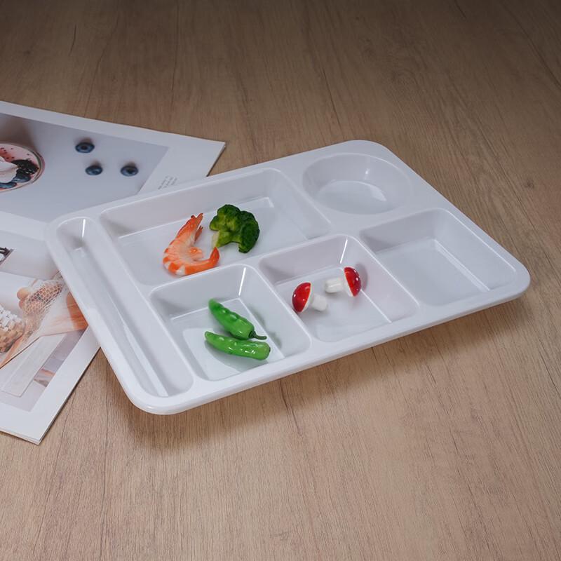 Melamine 6-Compartment Rectangular Serving Tray