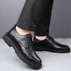 Fashion Hollow Lace-Up Platform Men's Leather Shoes Fashion 2025 in Promotion Retro Social Common Elegant Trend Pu New Male Casual Shoe