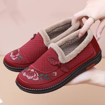 Женские зимние туфли на мягкой подошве с вельветовой подкладкой и нескользящей подошвой для женщин среднего и пожилого возраста