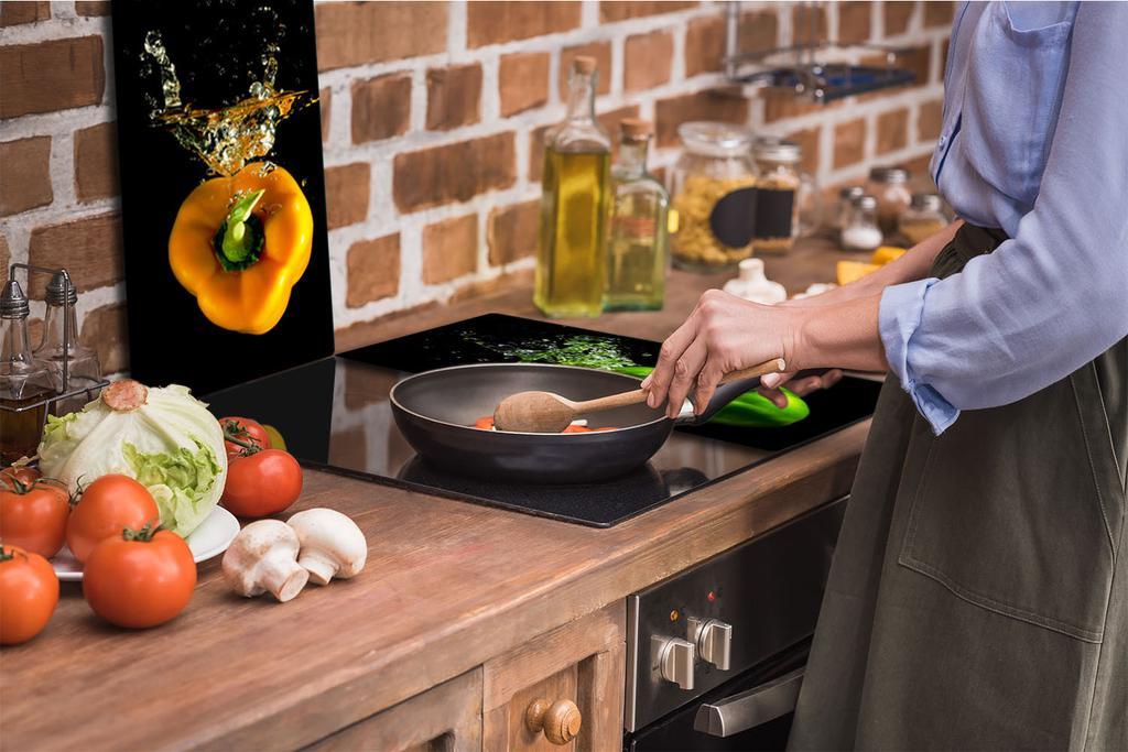 GLASS CUTTING BOARD 2x 30x52 PEPPERS