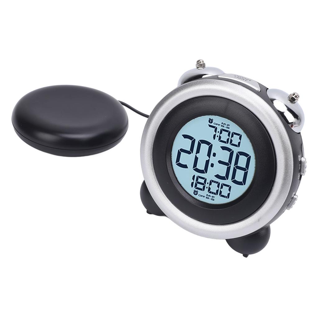 Будильник с вибратором для кровати, регулируемый уровень громкости, вибрирующий будильник со светодиодным дисплеем для крепкого сна