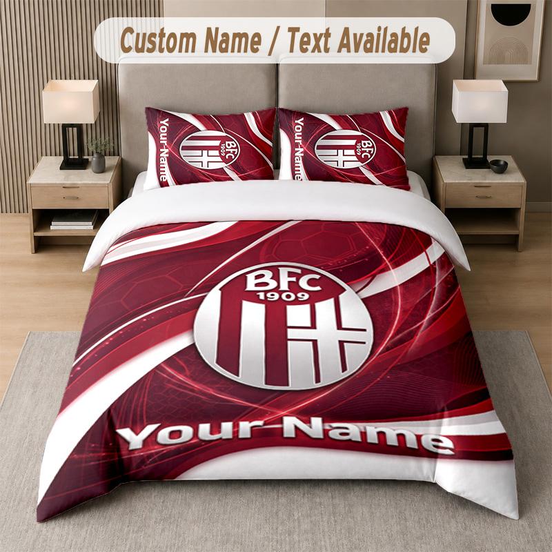 Bologna FC Design Bedding Set Custom Text 1 Duvet Cover & 2 Pillow Cases
