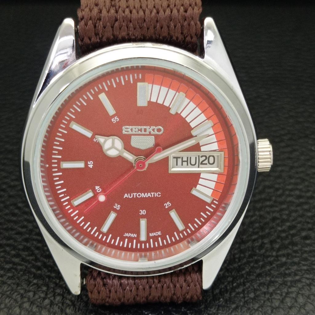 VINTAGE REFURBISHED SEIKO 5 AUTOMATIC 6309A JAPAN MENS RED DIAL WATCH a440747-4 Sk-a440747