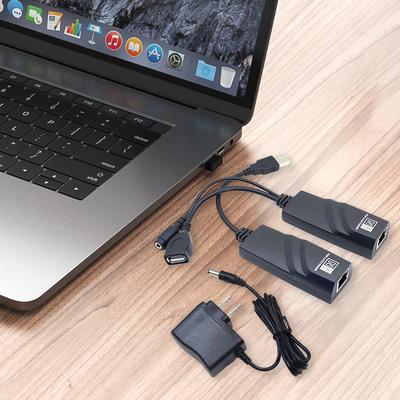 USB-удлинитель Ethernet с адаптером питания, USB 2.0, удлинитель сетевого кабеля до разъема RJ45, Plug and Play, для камеры, мыши, клавиатуры