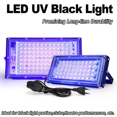 Светодиодный УФ-прожектор 50 Вт 100 Вт 395 нм Prosite Purple-light 240 В ультрафиолетовый свет ультрафиолетовая лампа прожекторы фиолетовый бактерицидный озон