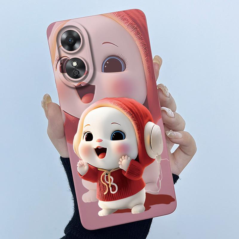 Для OPPO A17 A17K 2022 CPH2477 Чехол Задняя крышка Милый Панда Милые Девочки Мягкий Силикон ТПУ Чехол для Телефона Ударопрочный Защитный Корпус