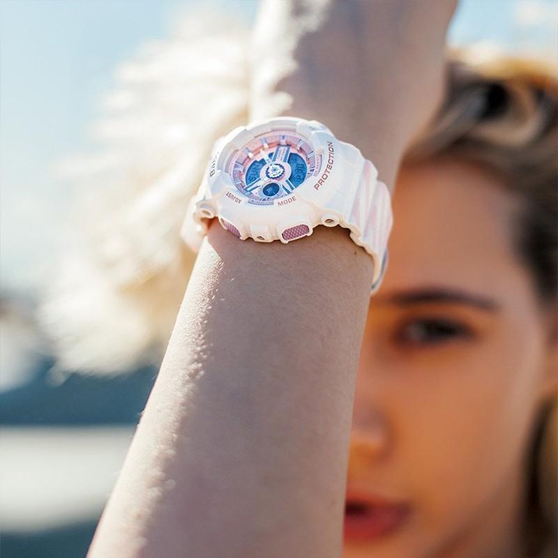 Casio BABY-G Тема Chance классический модный тренд водонепроницаемые спортивные часы кварцевый механизм полимерный ремешок японские и корейские часы женские BA-110CH-7A