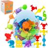 Suction Toy, Bath Toy, Montessori Toy, Bath Toy From 3 4 5 6 7 8 Years, Stress Relief Silicone Suction Cup Toy for Baby Children Boys and Girls