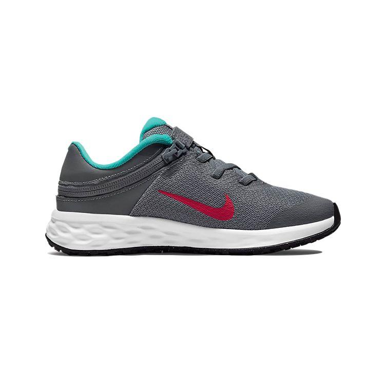 Nike Детские кроссовки Revolution 6 FlyEase PS Smoke Grey Siren Red, темно-бирюзовые DD1114-006