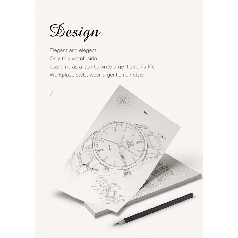 OLEVS Новые деловые и развлекательные кварцевые часы со стальным ремешком, многофункциональные водонепроницаемые светящиеся мужские часы