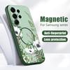 Чехол INS с рисунком белых цветов и растений для Samsung Galaxy S26 Ultra S25 Edge S24 Plus S23 FE S22 A54 A55 A56 5G, магнитный, для MagSafe, матовый чехол.