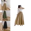 Women Long Skirt Muslimah Plus Size High Waist Plain Maxi Skirt For Casual Wear**