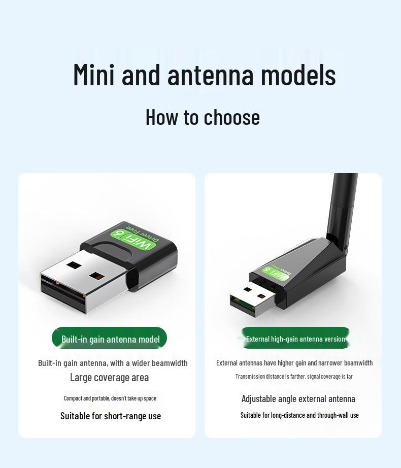 1300m Dual-Band USB Wireless Network Card - 5G Gigabit High-Speed WiFi for Desktop & Laptop (Driver-Free)
