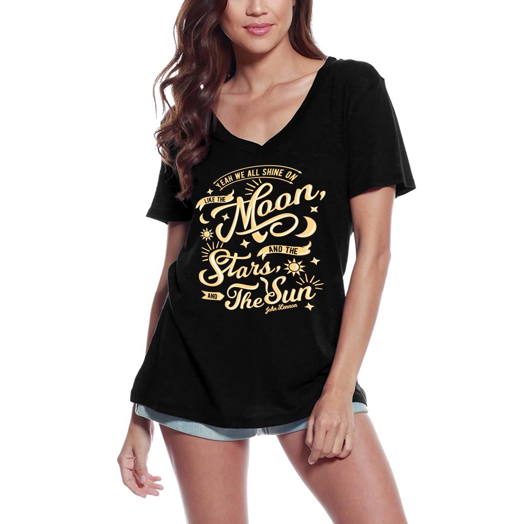Women's T-Shirt We All Shine On - Inspirational Slogan Graphic Tee