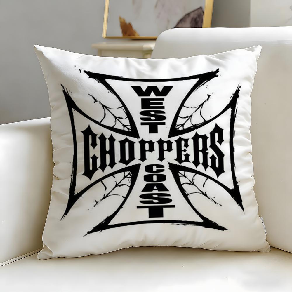 Stylish Wwcc West Coast Choppersiou Cushion Cover Soft EasyWash Pillow Case Versatile for Couch Bed Travel and Office
