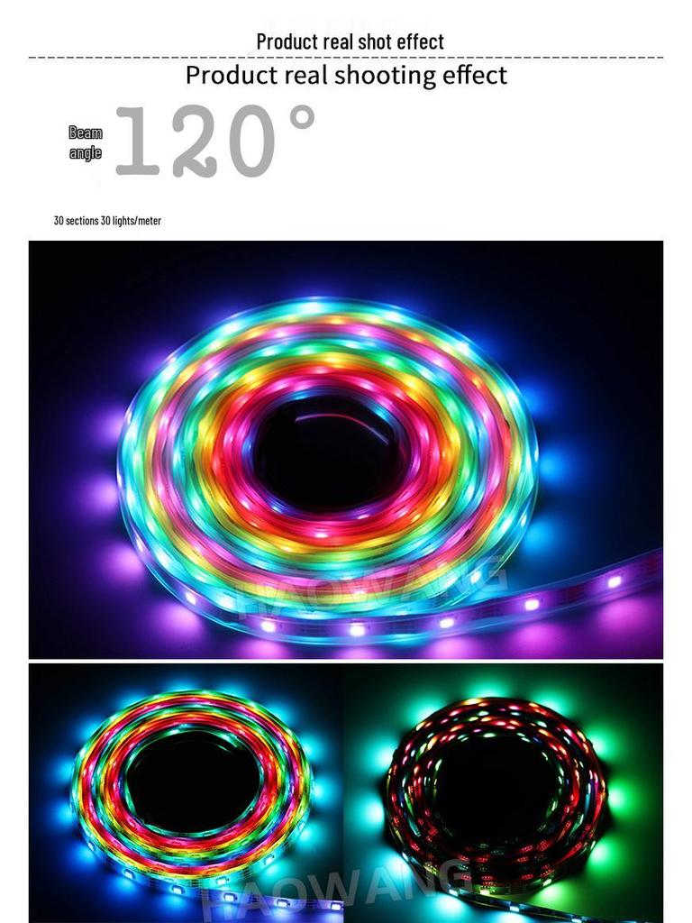 Светодиодная лента WS2813 Dream Color 5050 RGB со встроенным IC-драйвером и возобновлением после точки обрыва, DC5V