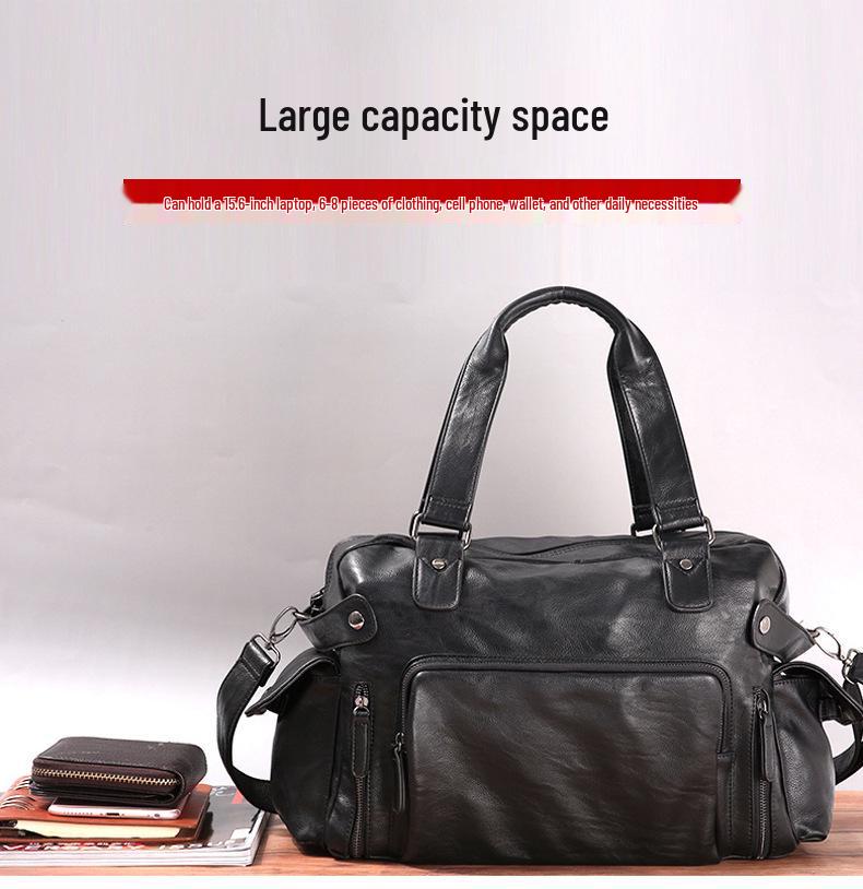 Мужская кожаная сумка кроссбоди через плечо 2023 - Деловая и повседневная дорожная сумка