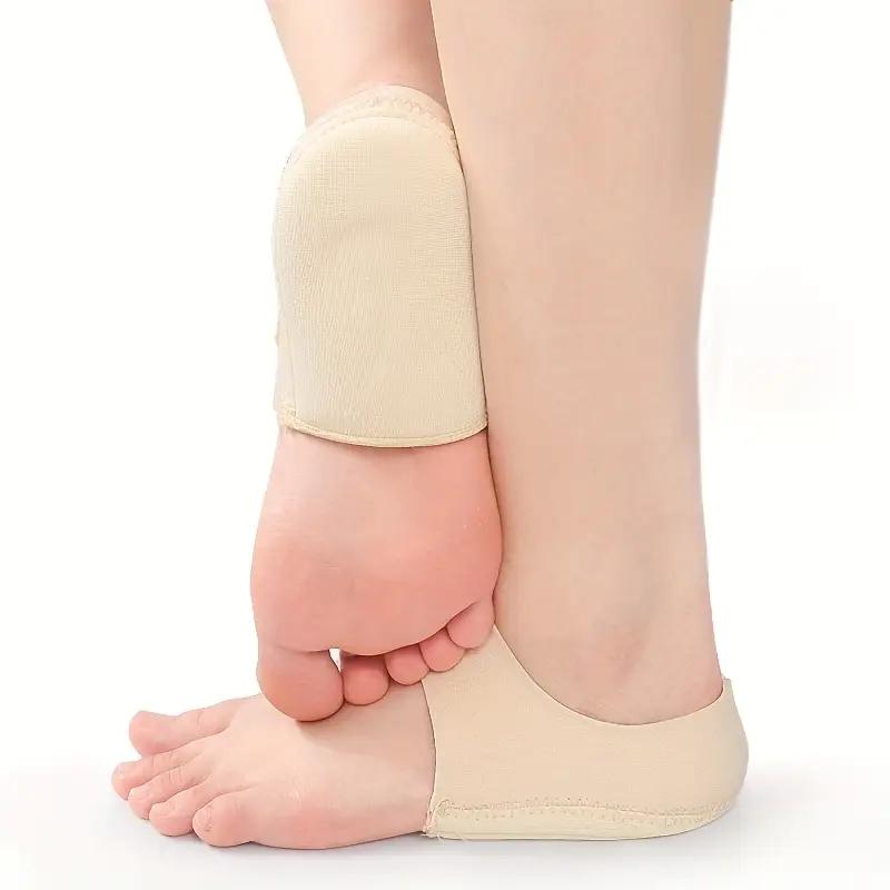 Амортизирующие накладки на пятки, тканевые стельки для облегчения боли в ногах, регулируемый дизайн с волшебной лентой, (1 пар)